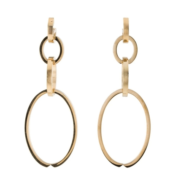 Vita Fede Cassio Earrings Gold Tone Modular Linked Hoops MSRP $388 NWT - Picture 1 of 13